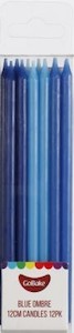 12cm tall ombre candles BLUE (12)