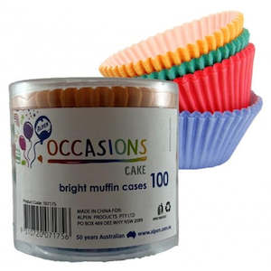 Cake: Bright colours standard muffin or cupcake papers pack of 100