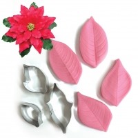 Poinsettia flower cutter and veiner set