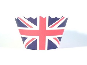 Cake: Cupcake wrappers Union Jack (12)