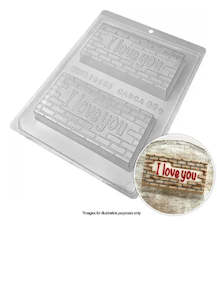 Cake: I Love You brick bar chocolate mould