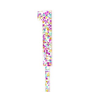 RAINBOW GLITTER NUMBER 1 CAKE TOPPER