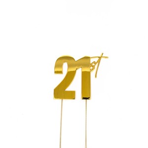 Gold METAL CAKE TOPPER 21st