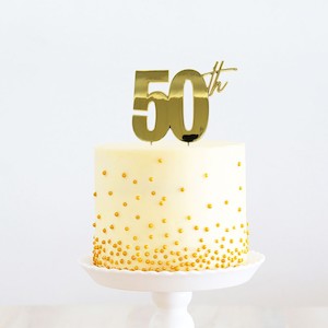 Cake: Gold METAL CAKE TOPPER 50TH