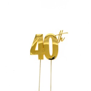 Cake: Gold METAL CAKE TOPPER 40TH