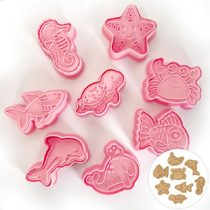 Ocean Under the sea cookie cutters with matching stamp embosser set of 8