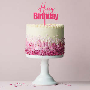 Fun Font CAKE TOPPER HAPPY BIRTHDAY Pink