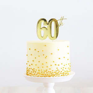 Gold METAL CAKE TOPPER 60TH