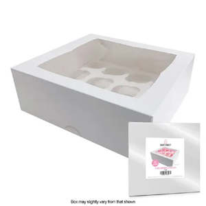 Cake: Cupcake box WHITE (holds 12) by Cake Craft 4 inches deep