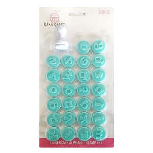 CAKE CRAFT LOWERCASE ALPHABET STAMP SET for imprinting fondant