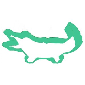 Crocodile or alligator cookie cutter Green Metal