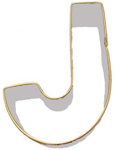 Alphabet letter cookie cutter J