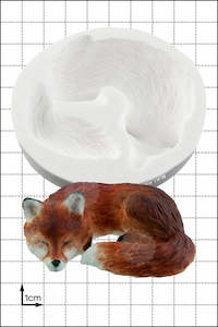 Fox sleeping large silicone mould