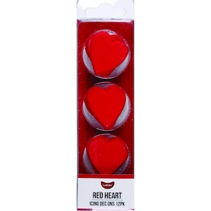 GoBake Sugar icing decorations Hearts Red