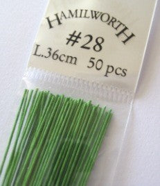 28 gauge wire SPRING GREEN (pkt 50)