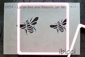 Cake: Bees large and small stencil by ibicci