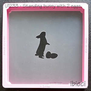 Standing Easter Bunny with 2 Eggs stencil by ibicci