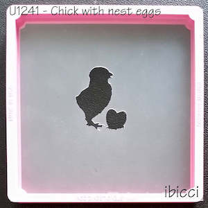 Easter chick with nest eggs stencil by ibicci