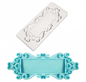 Rectangle Hearts Decorative Plaque Silicone Mould