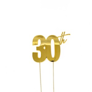 Gold METAL CAKE TOPPER 30TH