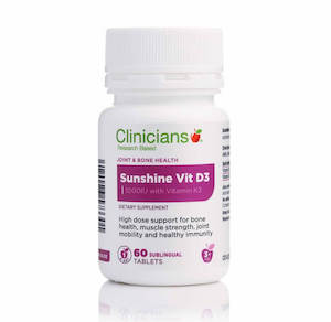 Chemist shop - pharmacy: Clinicians Sunshine Vitamin D3 (60 tabs)