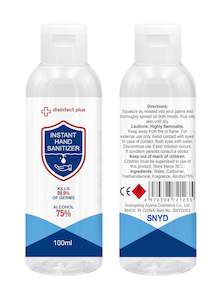 Disinfect Plus Hand Sanitiser - 75% alcohol based (100mL)