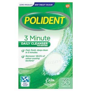 Chemist shop - pharmacy: Polident 3 Minute Daily Cleanser 36's