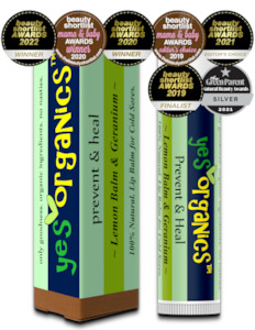 Chemist shop - pharmacy: Yes Organics Lemon Balm & Geranuim Prevent and Heal Lip Balm