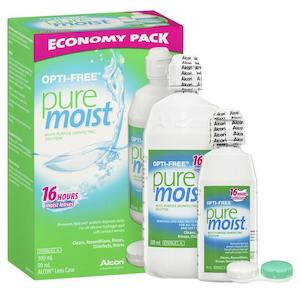 Chemist shop - pharmacy: Opti-Free Pure Moist Economy Pack (300ml+90ml) + Lens case