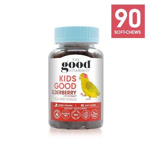 Chemist shop - pharmacy: The Good Vitamins Kids Elderberry Supplements + Vita-C Immunity (90 soft-chews)