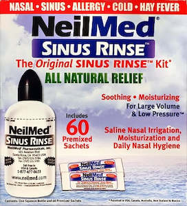 NeilMed Sinus Rinse Kit 240ml (Bottle and 60 premixed sachets)