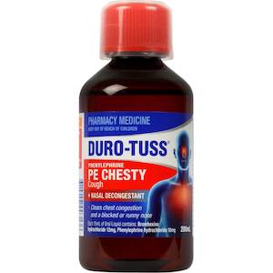 Chemist shop - pharmacy: Duro-Tuss PE Chesty Cough Syrup (200ml)