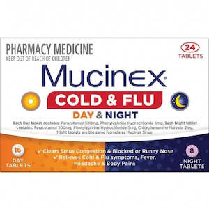 Chemist shop - pharmacy: Mucinex Cold & Flu Day & Night Tablets