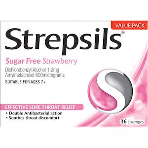 Strepsils Sugar Free Lozenges 36s Strawberry