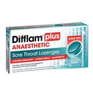 Difflam Plus Anaesthetic Sore Throat Lozenge Menthol & Eucalypus