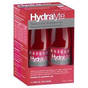 Chemist shop - pharmacy: Hydralyte RTU Electrolyte Solution Strawberry Kiwi (4s x 250 mL)