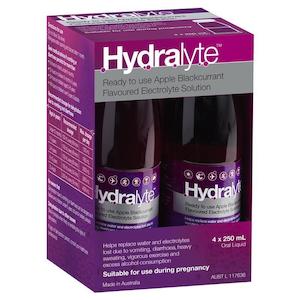 Hydralyte RTU Electrolyte Solution Apple Blackcurrant (4s x 250 mL)