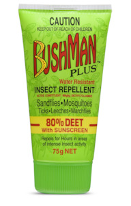 Bushman Plus Heavy Duty DEET 80%+Sunscreen (75g)