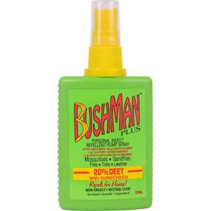 Bushman Plus DEET 20%+Sunscreen Pump Spray (100ml)