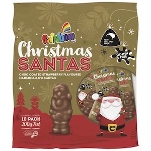 Rainbow Chocolate Marshmallow Santas 10pk 200g