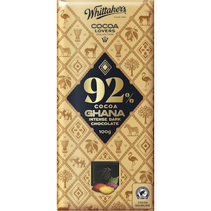 Whittakers Cocoa Lovers 92% Ghana Intense Chocolate 100g