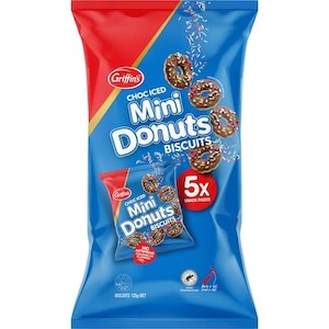 Griffins Choc Iced Mini Donuts Multipack 125g