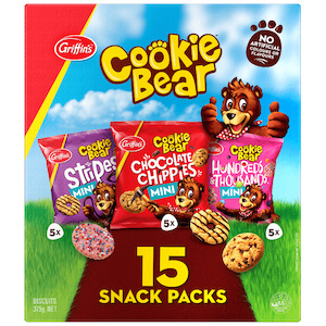 Griffins Cookie Bear Biscuits Snack Packs 375G