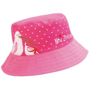 Childs Bucket Hat Kiwi and Flowers Pink 2-5yrs