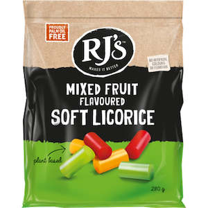 RJs Mixed Fruit Flavoured Soft Licorice 280g