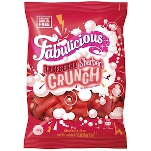 RJs Fabulicious  Raspberry Sherbert Crunch 180g