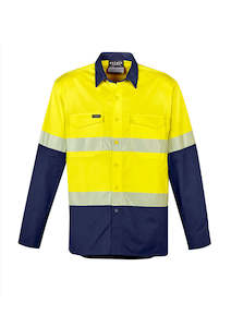 Clothing manufacturing: Mens Rugged Cooling Hi Vis Segmented Tape L/S Shirt ZW229