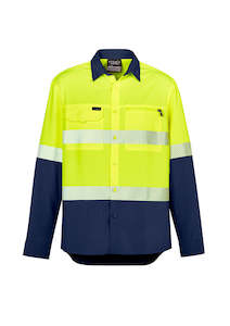 Mens Hi Vis Outdoor Segmented Tape L/S Shirt ZW470