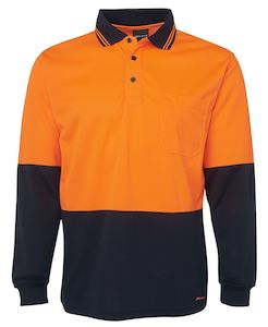 Clothing manufacturing: HI VIS L/S TRADITIONAL POLO 6HVPL