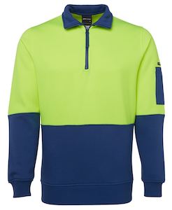 Clothing manufacturing: HI VIS 1/2 ZIP FLEECY SWEAT 6HVFH